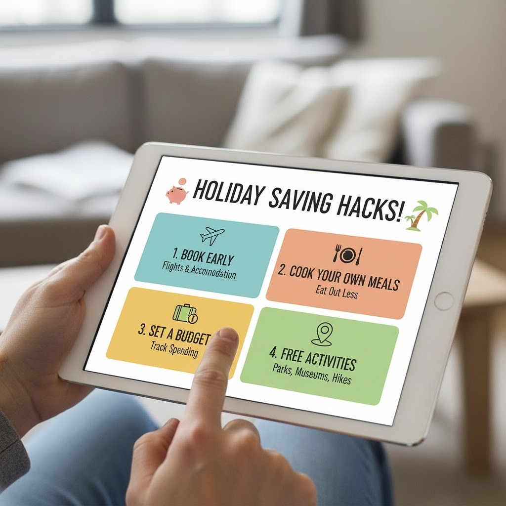 Image showing money saving tips for a holiday