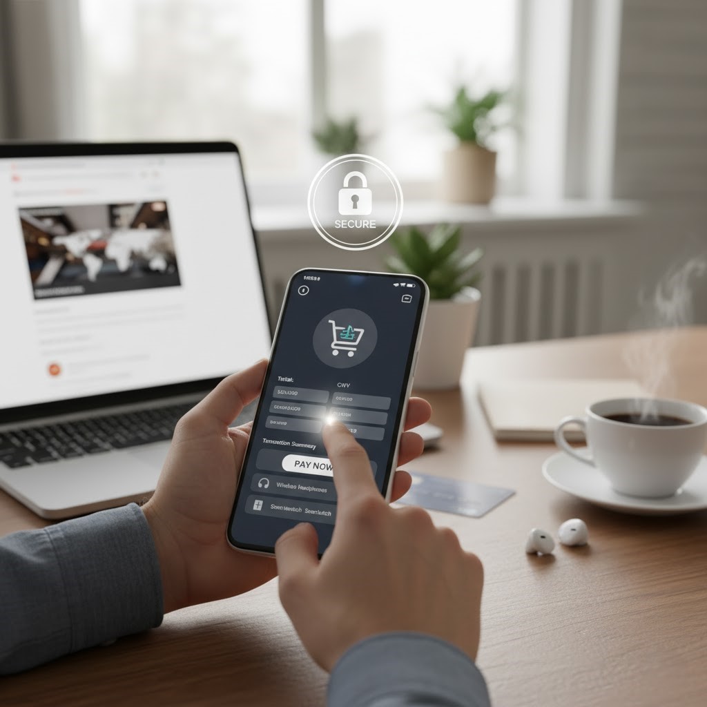 Person Making Online Payment
