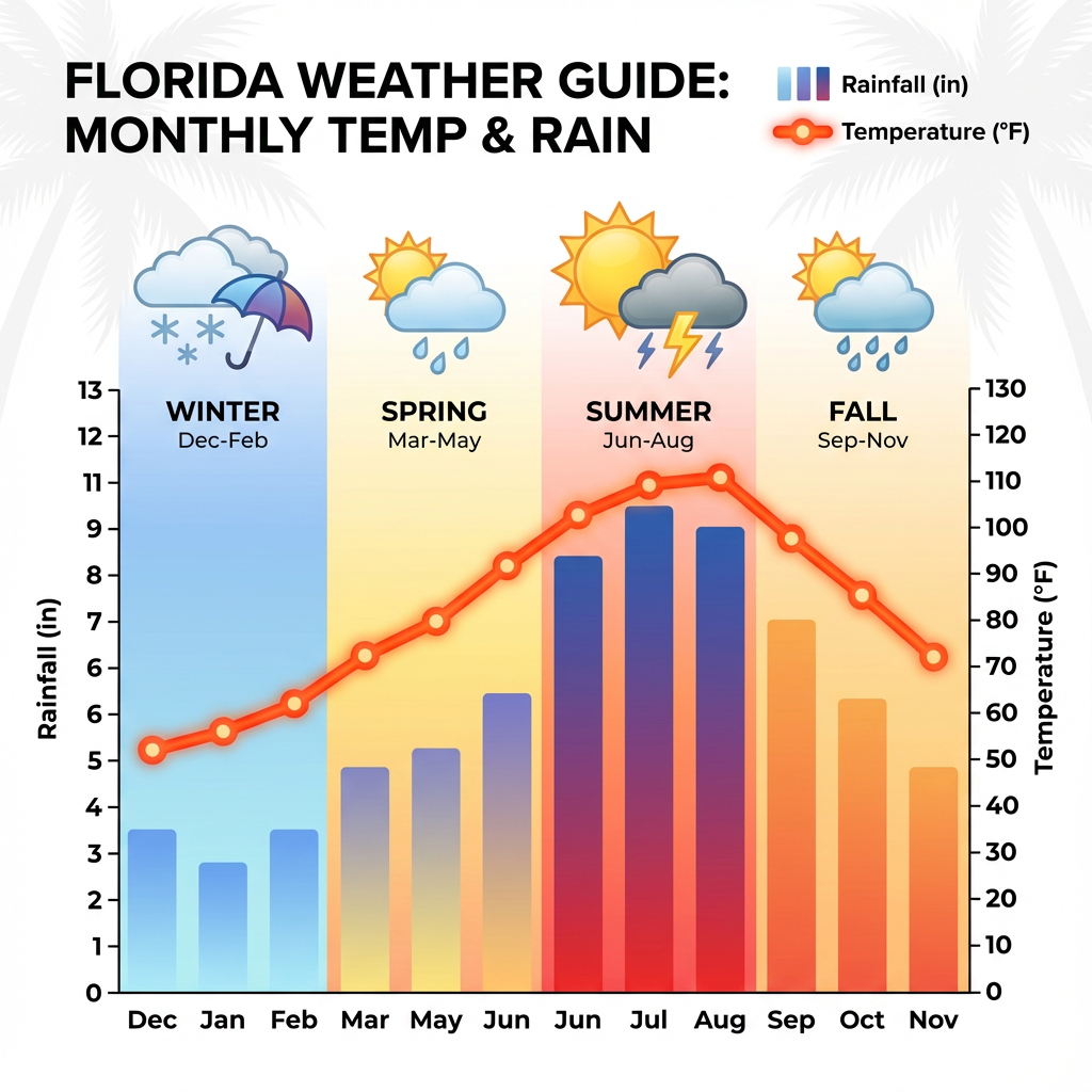 Florida December winter weather mild temperatures UK tourists enjoying outdoor activities sunshine