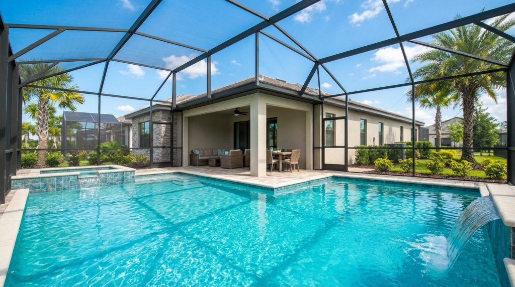 Florida vacation villa rental screened pool private accommodation UK families comfortable weather any season