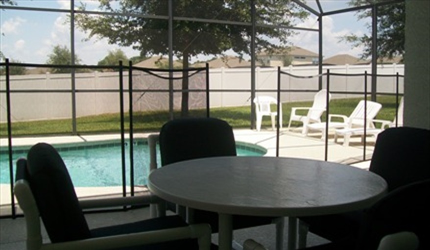 Unoverlooked Pool Area. Tower Lake Vista - unoverlooked pool villa in Calabay Parc at Tower Lake, Haines City, Orlando