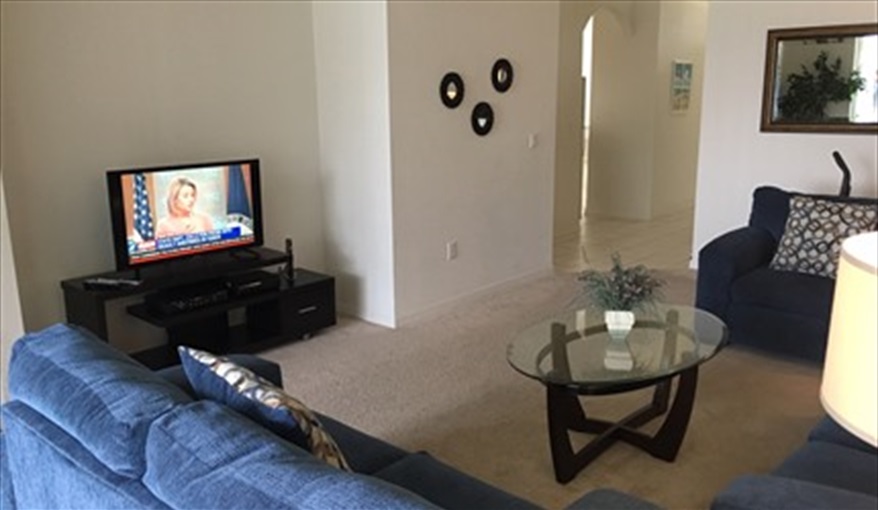 Family Room thru to hallway. Tower Lake Vista - unoverlooked pool villa in Calabay Parc at Tower Lake, Haines City, Orlando