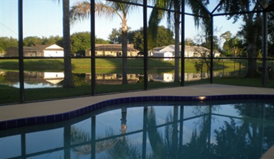 Private Pool overlooking lake. FLORIDA HOME in Pine Chase Estates, St Cloud, Gulf Coast