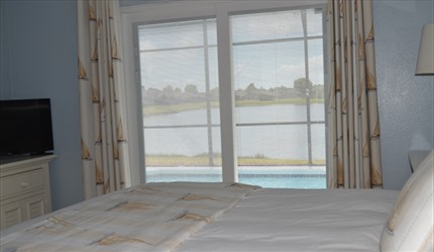 Pool and Lake views from Master Bedroom. Waterside in Eagle Pointe, Kissimmee, Orlando