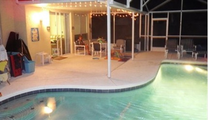 patio under lights. My Florida House  in Esprit, Davenport, Orlando