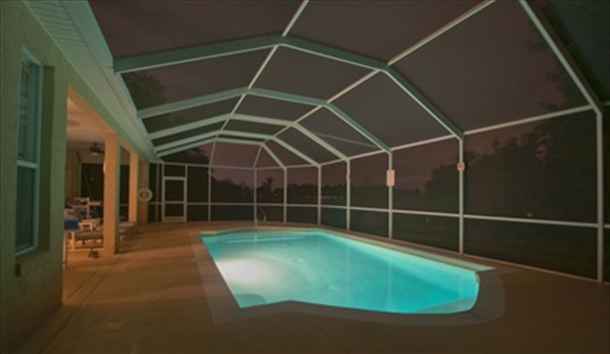 Fabulous Day or Night. Our extended Pool Deck.. Hills Bay Hideaway in Bridgewater Crossing, Davenport, Orlando
