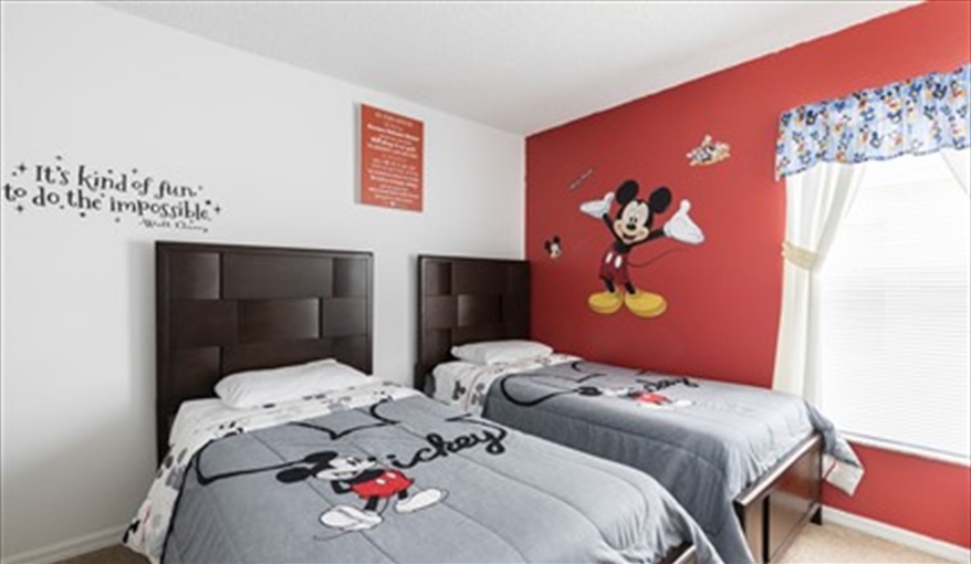 twin Mickey room. For the Best Disney Vacation-Tropical Paradise Villa in Emerald Island Resort, Kissimmee, Orlando