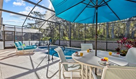South-facing screened-in private pool overlooking 11-acre conservation for ultimate privacy.. For the Best Disney Vacation-Tropical Paradise Villa in Emerald Island Resort, Kissimmee, Orlando