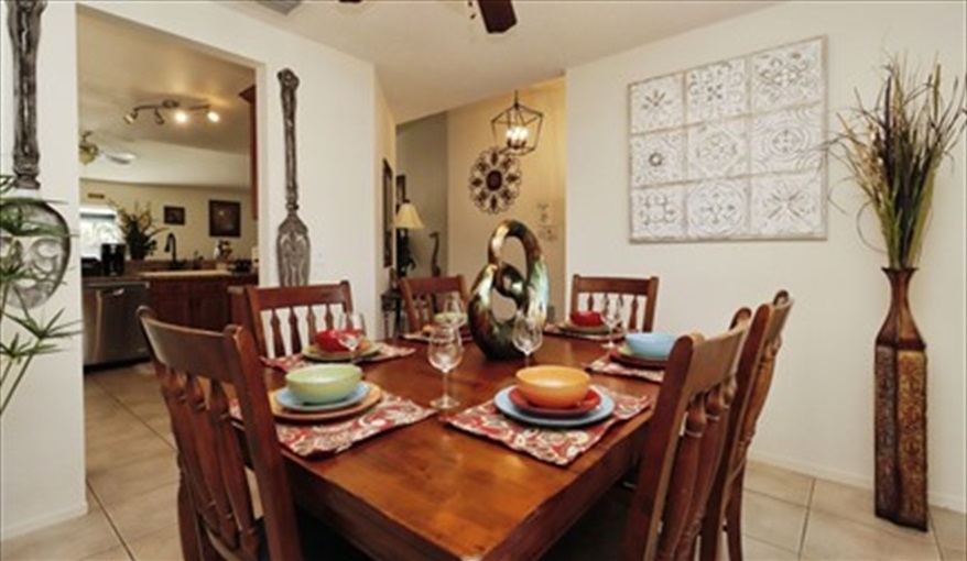 Dining room just off the kitchen . . .. KissimmeeDisneyVilla in Indian Point, Kissimmee, Orlando