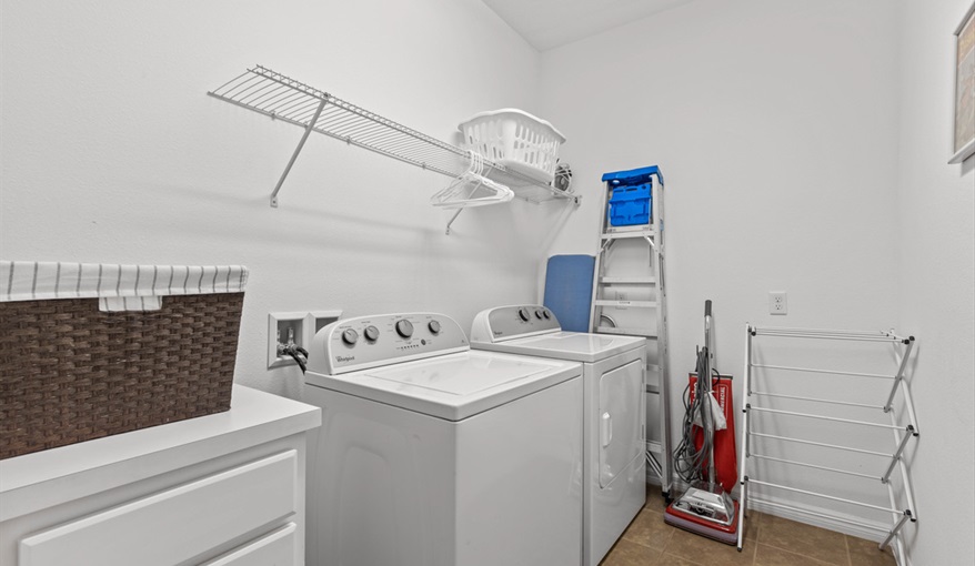 Laundry Room. Goofys Golf Getaway - Luxury Executive Disney Villa on Golf Course Gated Community, South Facing Pool,  No Rear Neighbours and Conservation Views in Providence, Davenport, Orlando