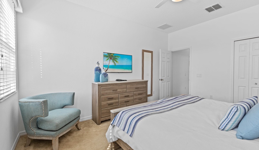 Overlooks the pool. Goofys Golf Getaway - Luxury Executive Disney Villa on Golf Course Gated Community, South Facing Pool,  No Rear Neighbours and Conservation Views in Providence, Davenport, Orlando
