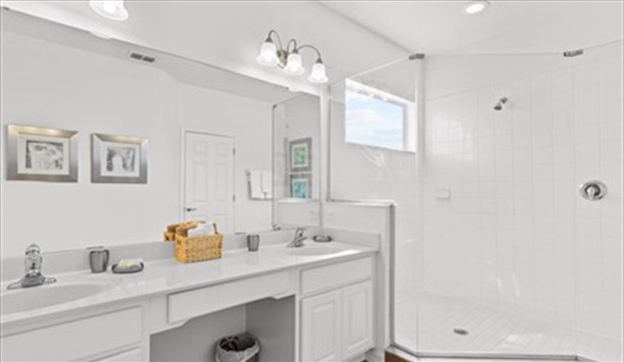 Massive walk in shower in the master suite. Goofys Golf Getaway - Luxury Executive Disney Villa on Golf Course Gated Community, South Facing Pool,  No Rear Neighbours and Conservation Views in Providence, Davenport, Orlando