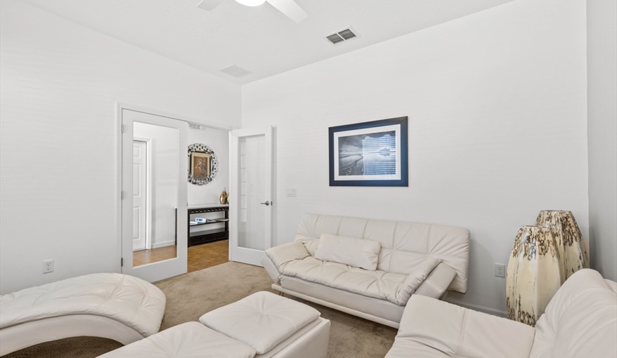 Close the doors for the ultimate "chill". Goofys Golf Getaway - Luxury Executive Disney Villa on Golf Course Gated Community, South Facing Pool,  No Rear Neighbours and Conservation Views in Providence, Davenport, Orlando