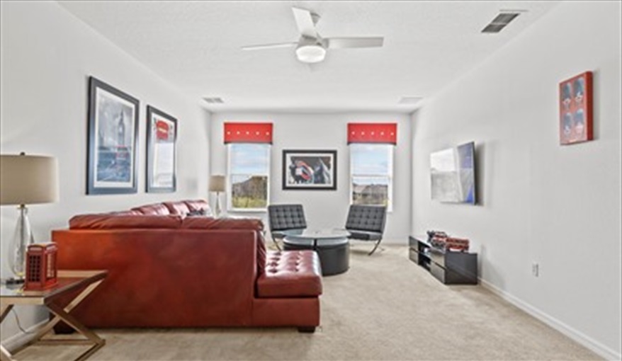Huge upstairs loft/games area. Goofys Golf Getaway - Luxury Executive Disney Villa on Golf Course Gated Community, South Facing Pool,  No Rear Neighbours and Conservation Views in Providence, Davenport, Orlando