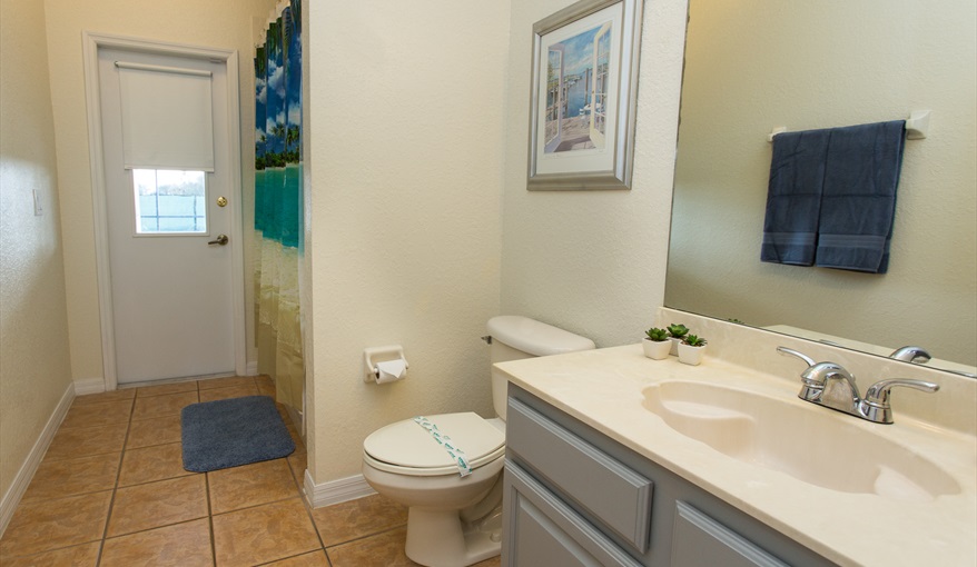 Pool Bathroom. Manor Palms Villa - Great Location, Great Home in The Manors At Westhaven, Davenport, Orlando