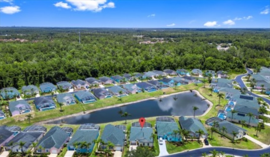 Aerial view of community. Three Palms Villa in Town Centre Reserve, Davenport, Orlando