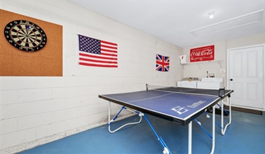Games area in garage. Three Palms Villa in Town Centre Reserve, Davenport, Orlando