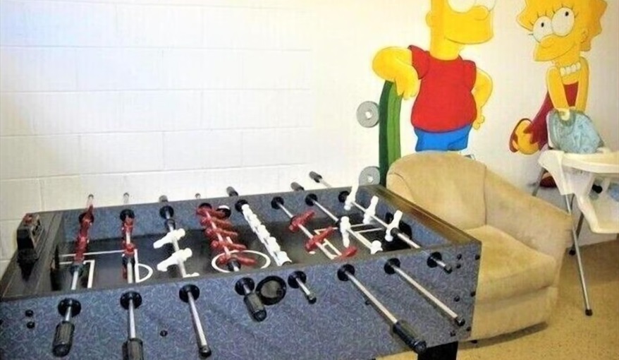 Family fun continues indoors with a dedicated games room featuring full-size foosball table. Daisy's Den  in Indian Ridge, Kissimmee, Orlando