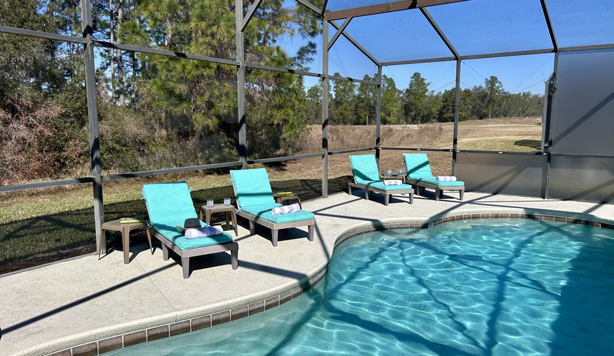 Pool & Spa Area. Watersong Villa Florida. 6 Bedrooms 5.5 Bathrooms with 4 en-suite. Conservation Views. Pool & Spa.  in Watersong, Davenport, Orlando