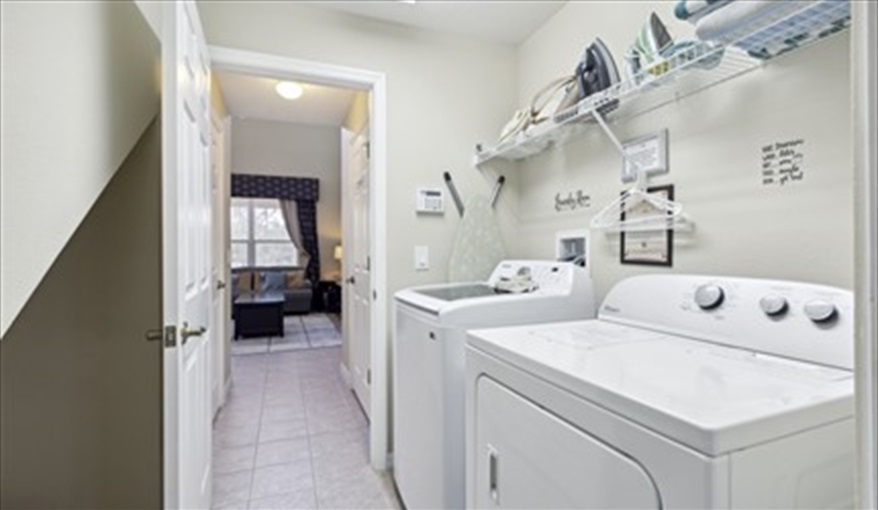 Laundry Room. Watersong Villa Florida. 6 Bedrooms 5.5 Bathrooms with 4 en-suite. Conservation Views. Pool & Spa.  in Watersong, Davenport, Orlando
