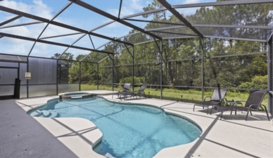 Pool Area View. Watersong Villa Florida. 6 Bedrooms 5.5 Bathrooms with 4 en-suite. Conservation Views. Pool & Spa.  in Watersong, Davenport, Orlando