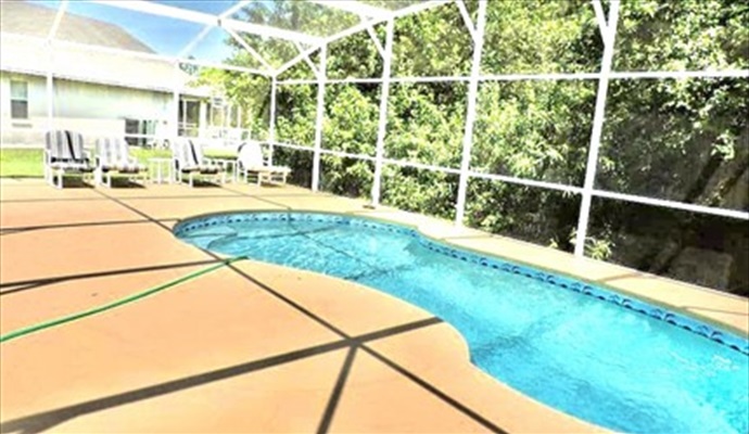 Your private  pool over looking a Conservation area. Ref 80.Stunning Villa with private pool. Near Disney, Eagle Point in Eagle Pointe, Kissimmee, Orlando