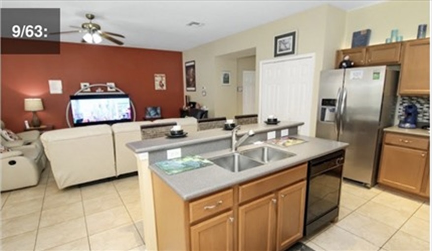 Breakfast island . Ref 701BV. Villa at Bella Vida with own South facing pool., Games room & near to Disney in Bellavida Resort, Kissimmee, Orlando