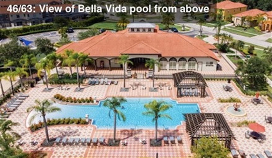 View of Bella Vida pool. Ref 701BV. Villa at Bella Vida with own South facing pool., Games room & near to Disney in Bellavida Resort, Kissimmee, Orlando