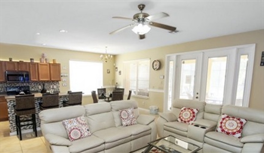 Another view of the living area. Ref 701BV. Villa at Bella Vida with own South facing pool., Games room & near to Disney in Bellavida Resort, Kissimmee, Orlando