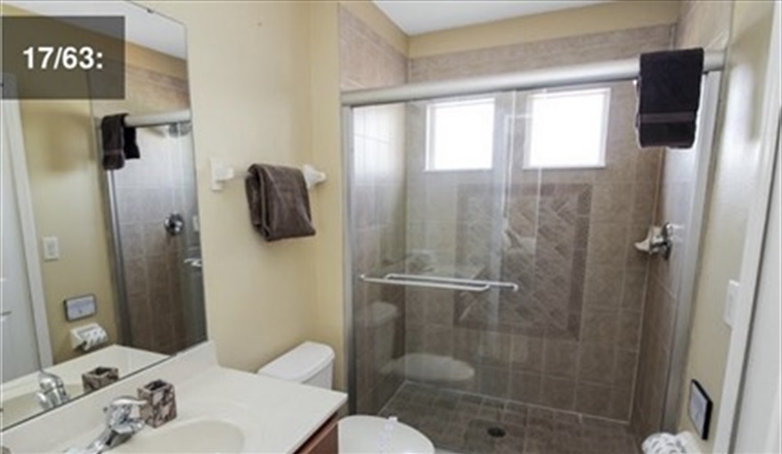Bathroom with walk-in shower. Ref 701BV. Villa at Bella Vida with own South facing pool., Games room & near to Disney in Bellavida Resort, Kissimmee, Orlando