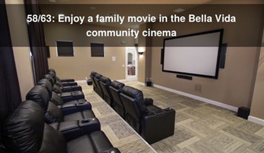 Clubhouse cinema. Ref 701BV. Villa at Bella Vida with own South facing pool., Games room & near to Disney in Bellavida Resort, Kissimmee, Orlando