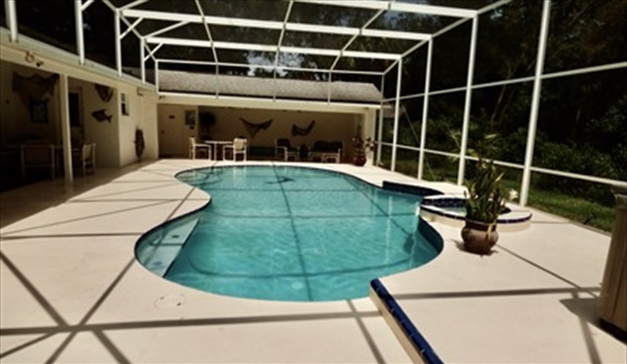Two large covered lanai's for shade.. Doral Woods Secluded Florida Villa Updated June 2023 in Doral Woods, Kissimmee, Orlando