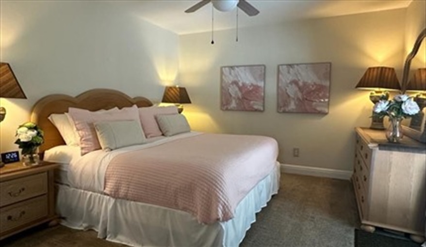Bedroom 2: Queen Bedroom with direct access to the pool, bathroom and king size bed . Doral Woods Secluded Florida Villa Updated June 2023 in Doral Woods, Kissimmee, Orlando