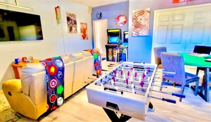 Games room with table football. Ref 89. Stunning Villa on Highlands Reserve golf course in Highlands Reserve, Davenport, Orlando