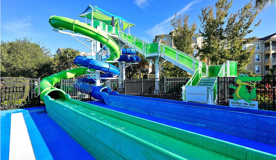 Dual Water Slides . Sunshine Villa at Windsor Hills  in Windsor Hills Resort, Kissimmee, Orlando
