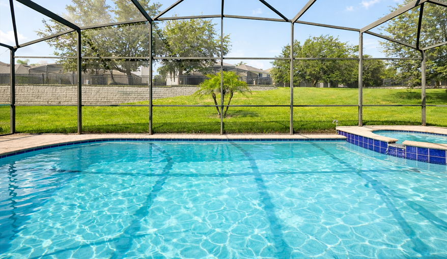Open back yard and all day sun! . Sunshine Villa at Windsor Hills  in Windsor Hills Resort, Kissimmee, Orlando