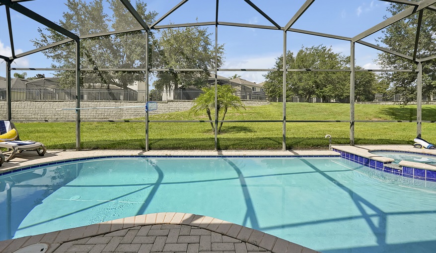 Nice open back yard. Sunshine Villa at Windsor Hills  in Windsor Hills Resort, Kissimmee, Orlando