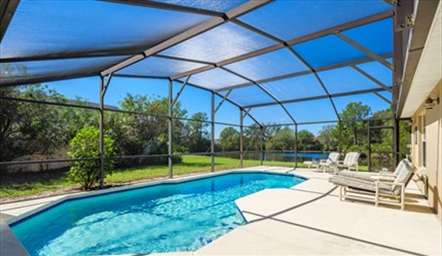 south facing pool. Heron's Rest in Sunridge Woods, Davenport, Orlando