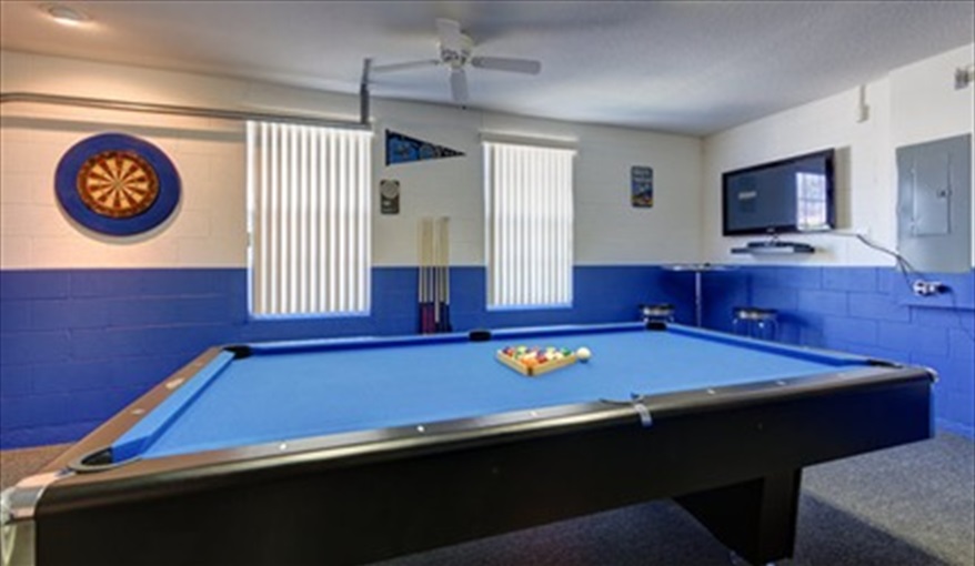 Games Room view 2. Florida Palms (Trip Advisor Travelers Choice Award 2020) in Calabay Parc at Tower Lake, Haines City, Orlando