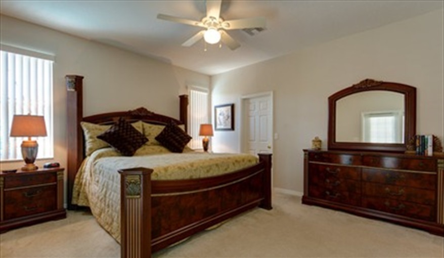 Master Bedroom 1 view 1. Florida Palms (Trip Advisor Travelers Choice Award 2020) in Calabay Parc at Tower Lake, Haines City, Orlando