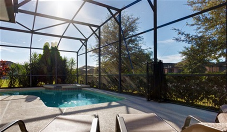 Pool area view 1. Florida Palms (Trip Advisor Travelers Choice Award 2020) in Calabay Parc at Tower Lake, Haines City, Orlando