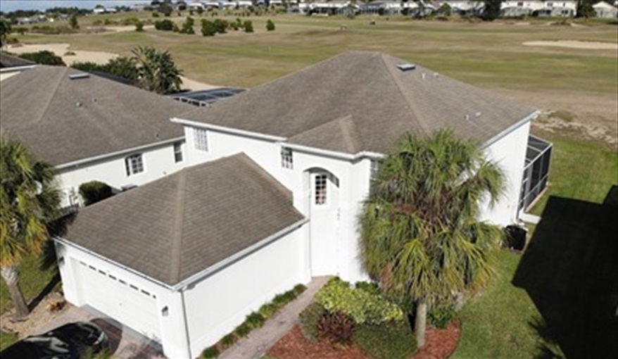 Drone view. Golf View Villa Highlands Reserve in Highlands Reserve, Davenport, Orlando