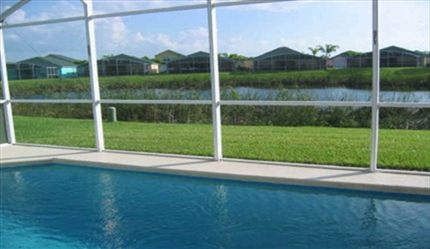View from Pool Deck. FAMILY-FRIENDLY 4-BED VILLA in very popular, beautiful, quiet, gated resort community!! GREAT LOCATION, close to DISNEY!!   in Reserve at Town Center, Davenport, Orlando