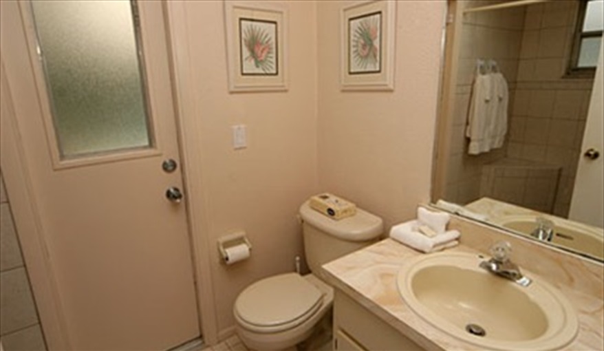 master bathroom with walk-in shower. Luxury villa, 3 Bedrooms, 2 Baths with stunning pool and games room in Indian Ridge, Kissimmee, Orlando