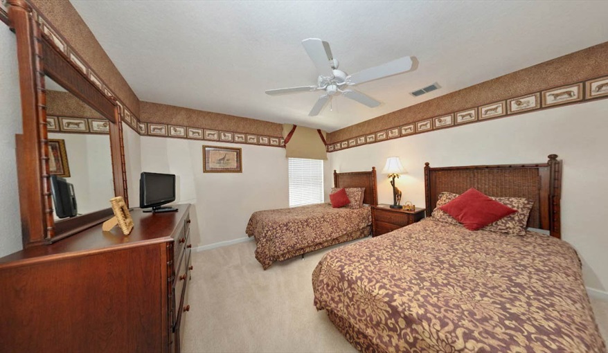 Jungle themed twin besdrro. Only You Florida Villa. Highlands Reserve Golf Community former showhome with HUGE master suite and gamesroom in Highlands Reserve, Davenport, Orlando