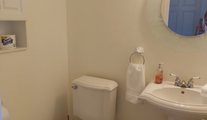 3rd toilet and washroom.. Island Villa with 33 Foot Infinity Pool, Dock, Dolphin Visits in Fort Myers Beach, Fort Myers, Gulf Coast